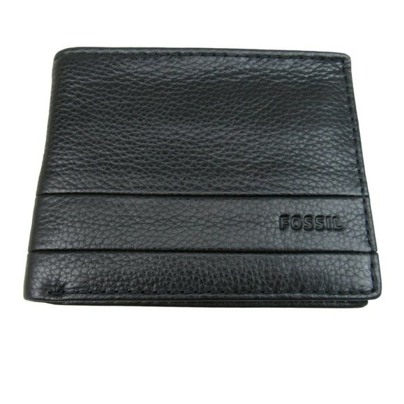 Fossil Other - Fossil Lufkin Traveler Leather Mens Black Wallet